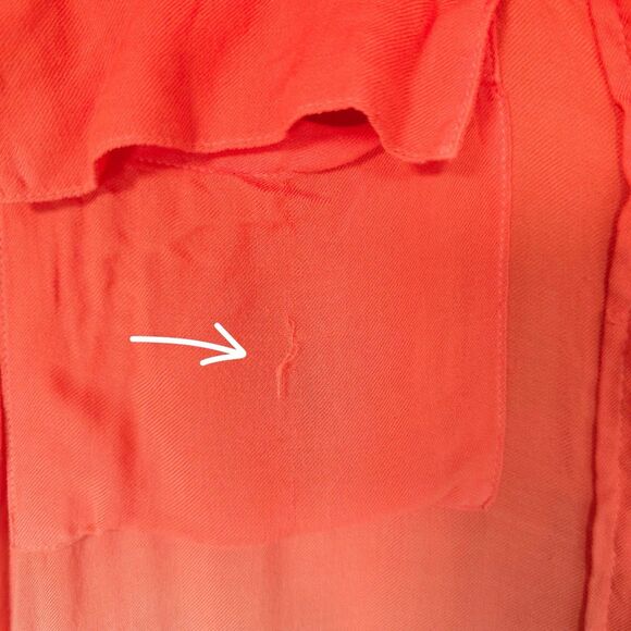 Anthropologie cloth & stone Women’s Shirt LARGE Tie Dye Orange V Neck Rayon - Picture 5 of 10